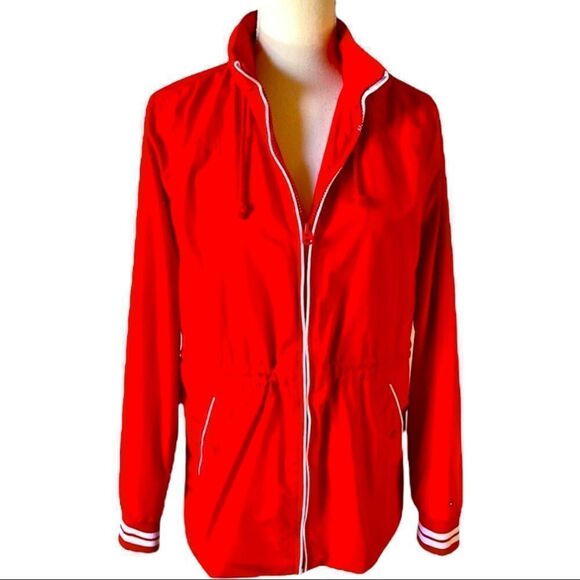 Tommy Hilfiger Rolled Up Hoodie Rain Jacket SMALL - Picture 1 of 16